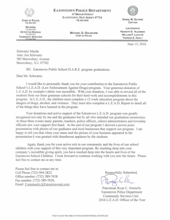 Appreciation Letter