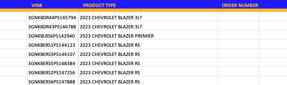 CHEVY BLAZER UNITS ON THE WAY TO SEGUIN CHEVROLET