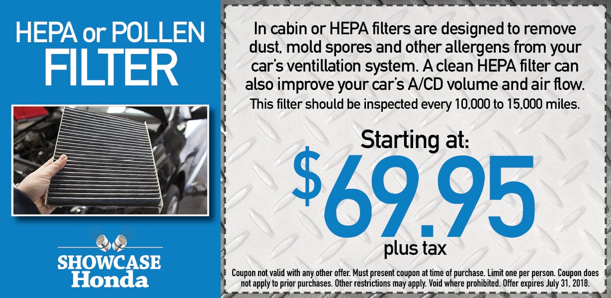 Hepa Filter Show Case Honda