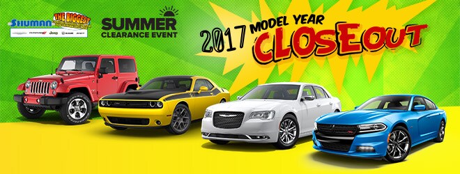 Closeout Specials on Remaining 2017 models at Shuman Chrysler Dodge Jeep Ram