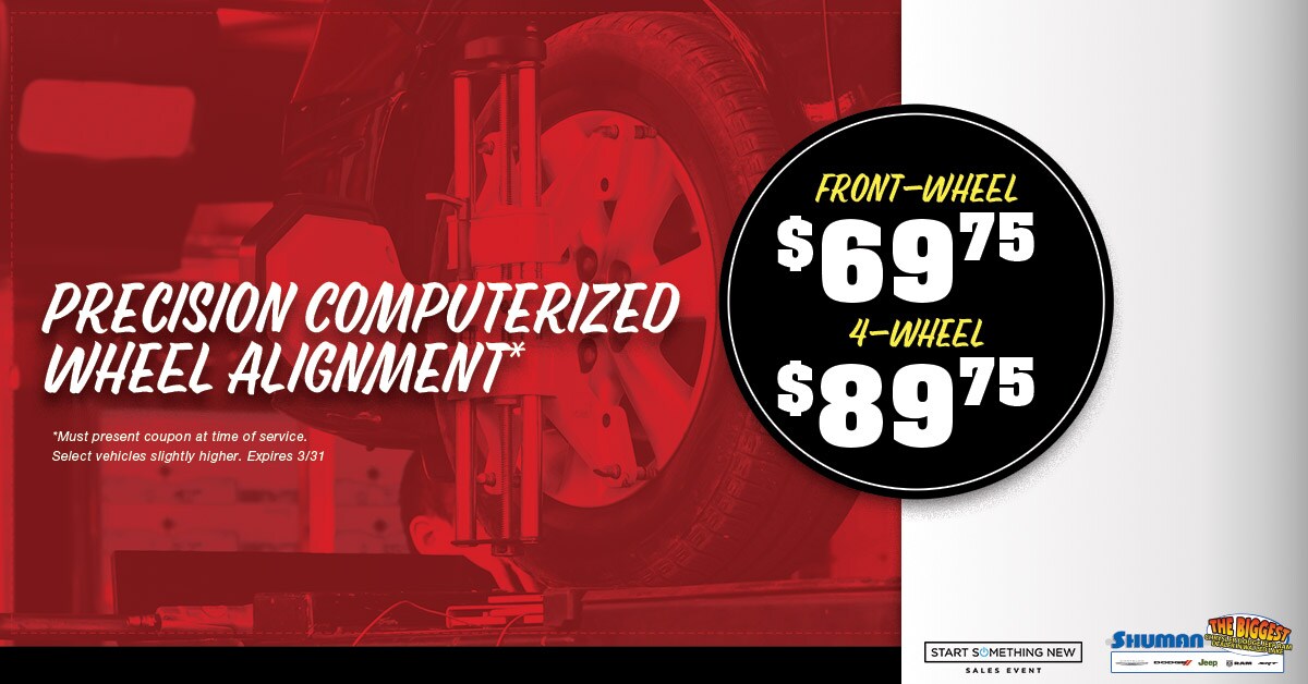 Precision Computerized Wheel Alignment in Walled Lake, MI at Shuman Chrysler Dodge Jeep Ram Precision Computerized Wheel Alignment in Walled Lake, MI at Shuman Chrysler Dodge Jeep Ram