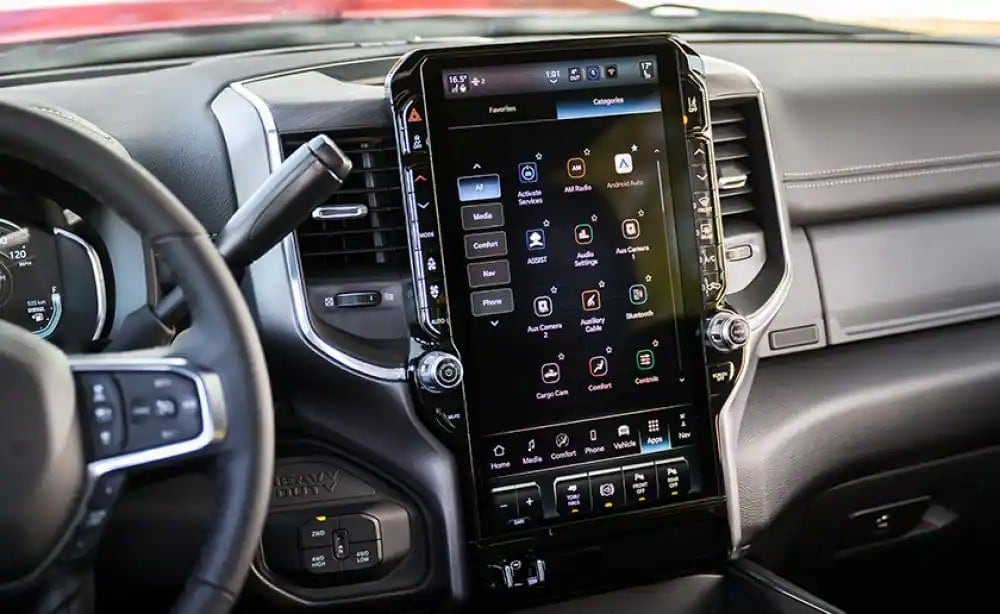 Luxurious interior of a RAM HD truck