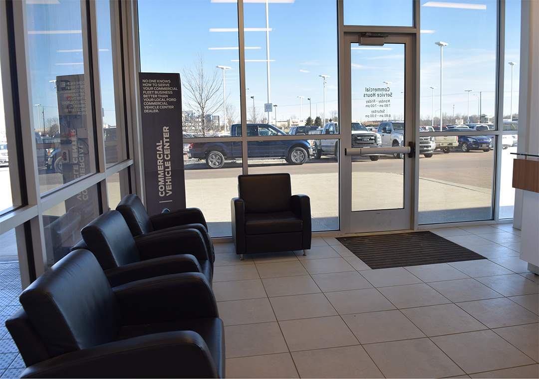Sioux Falls Ford commercial vehicle center waiting
room