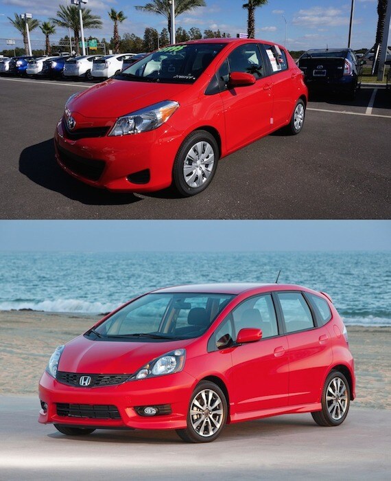 Collection 100+ Pictures compare small cars fit and yaris Superb