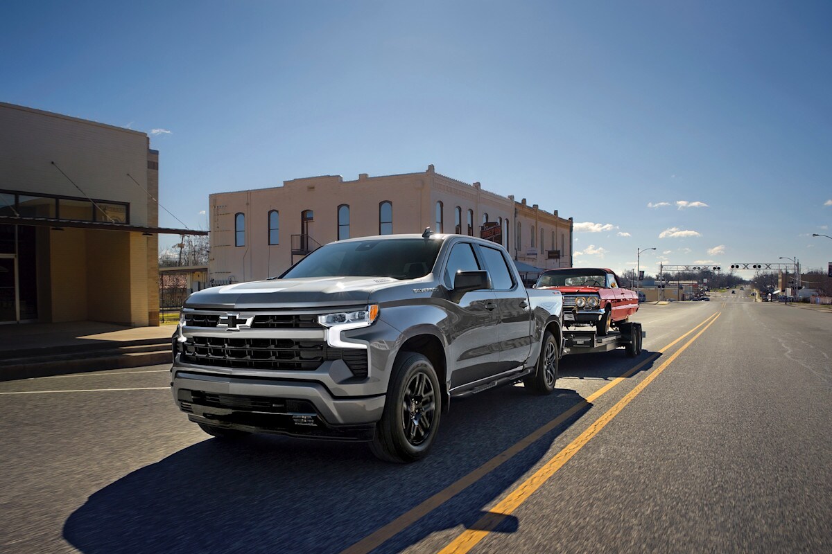 Chevrolet Silverado HD towing a trailer at Sky Chevrolet of Provo