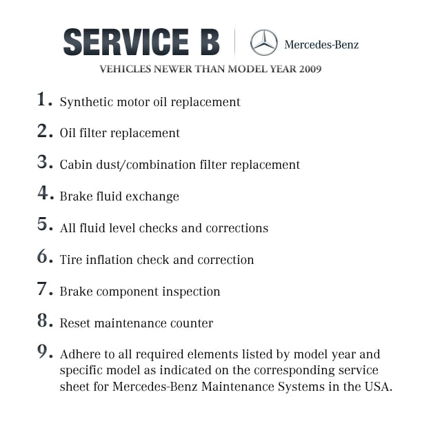 Mercedes benz service b checklist