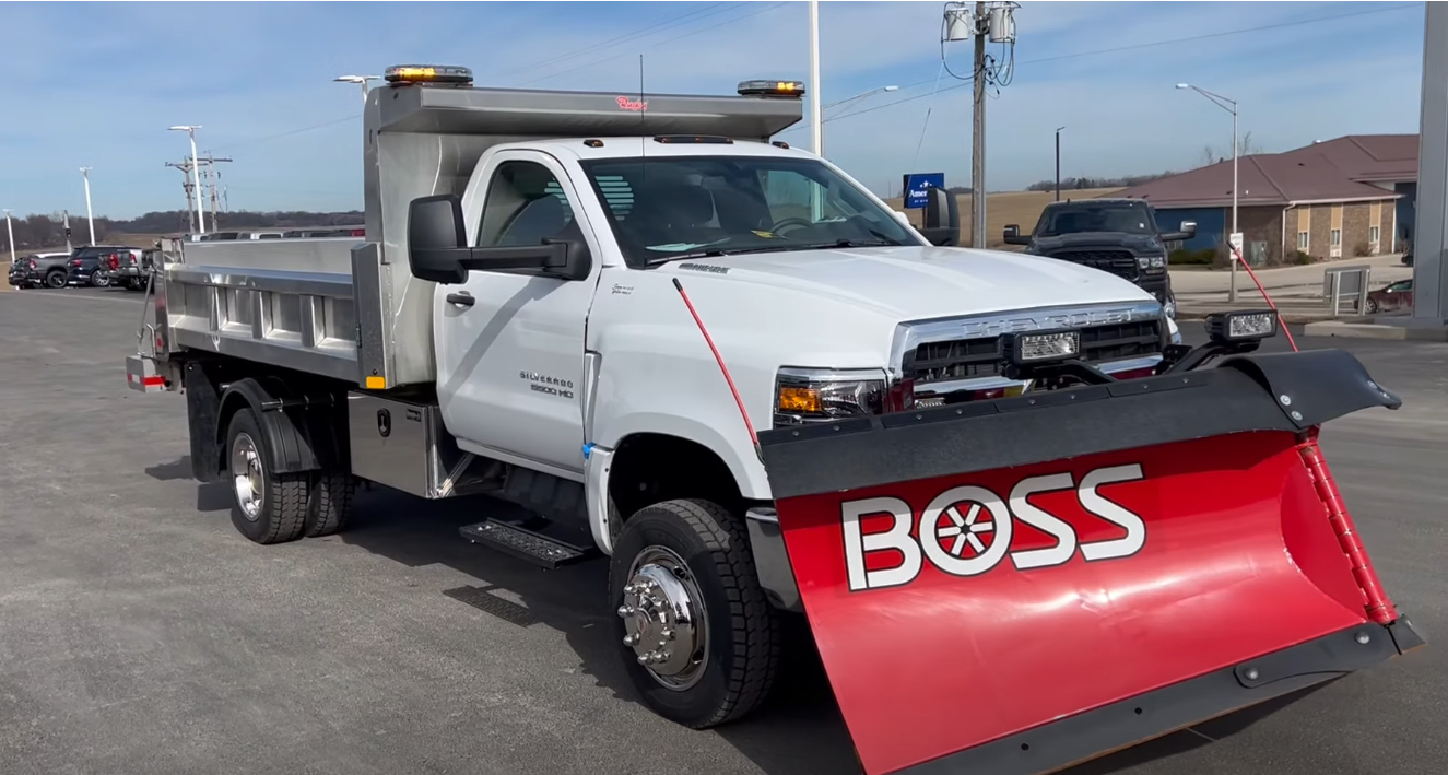Truck with BOSS snow plow