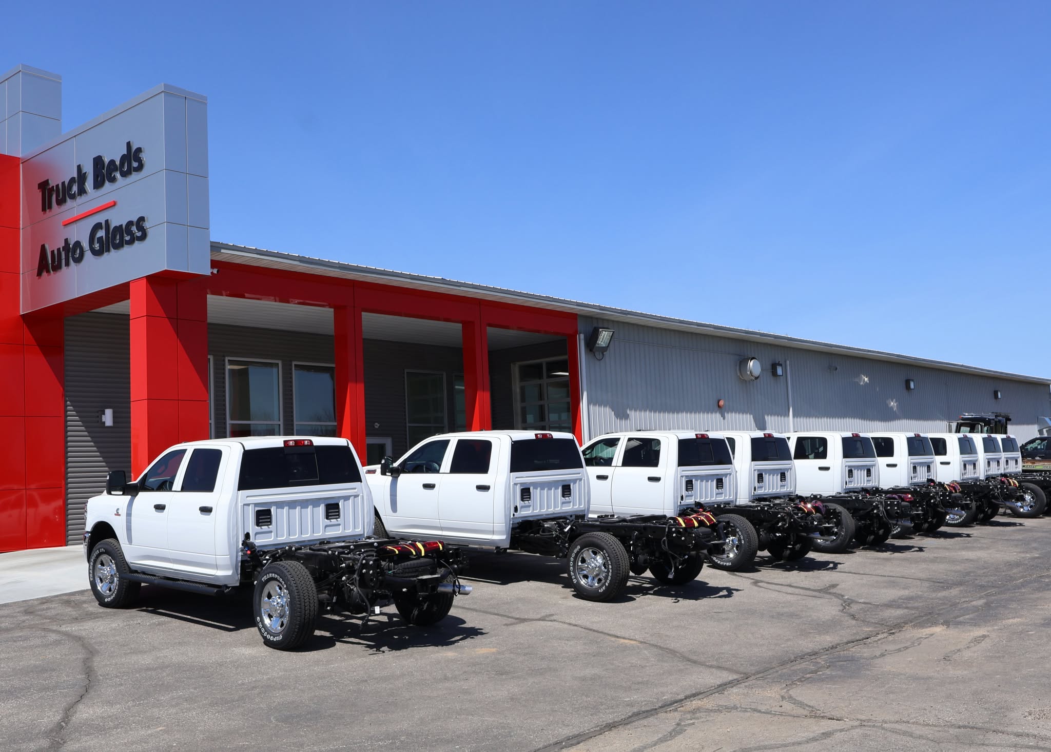 Lineup of new chassis cab trucks at Sleepy Hollow Commercial Truck Center