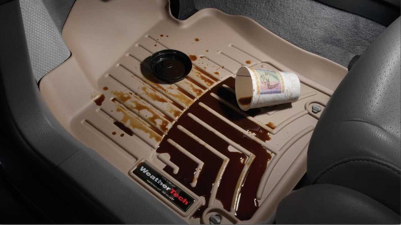 WeatherTech floor liner fitted to a truck interior