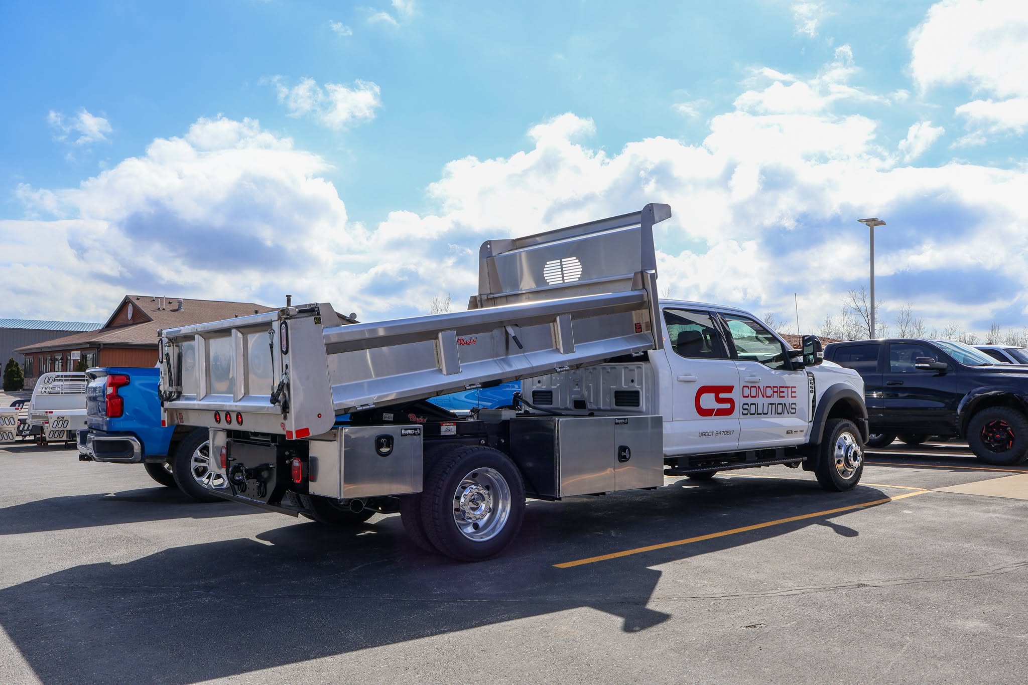 Silver Rugby dump body on a truck