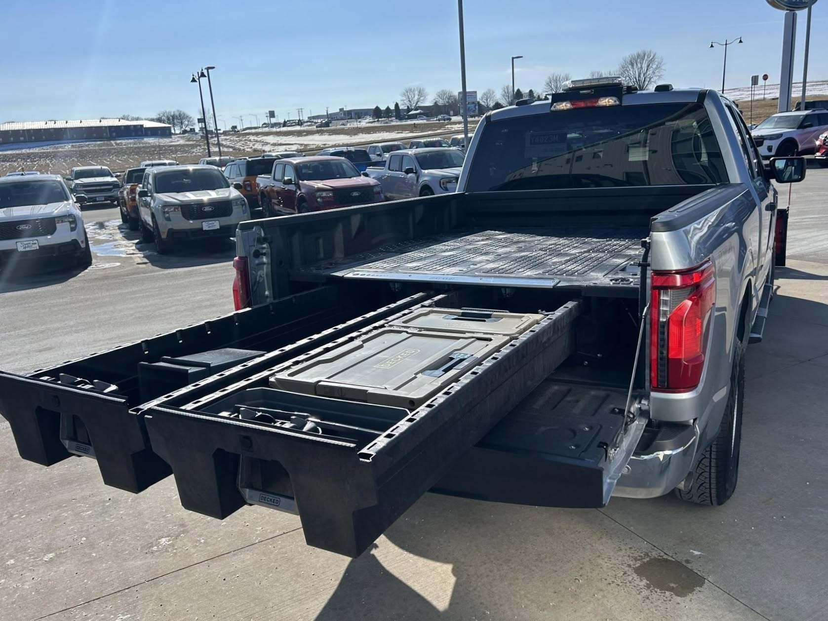 DECKED drawer storage system installed in a truck bed