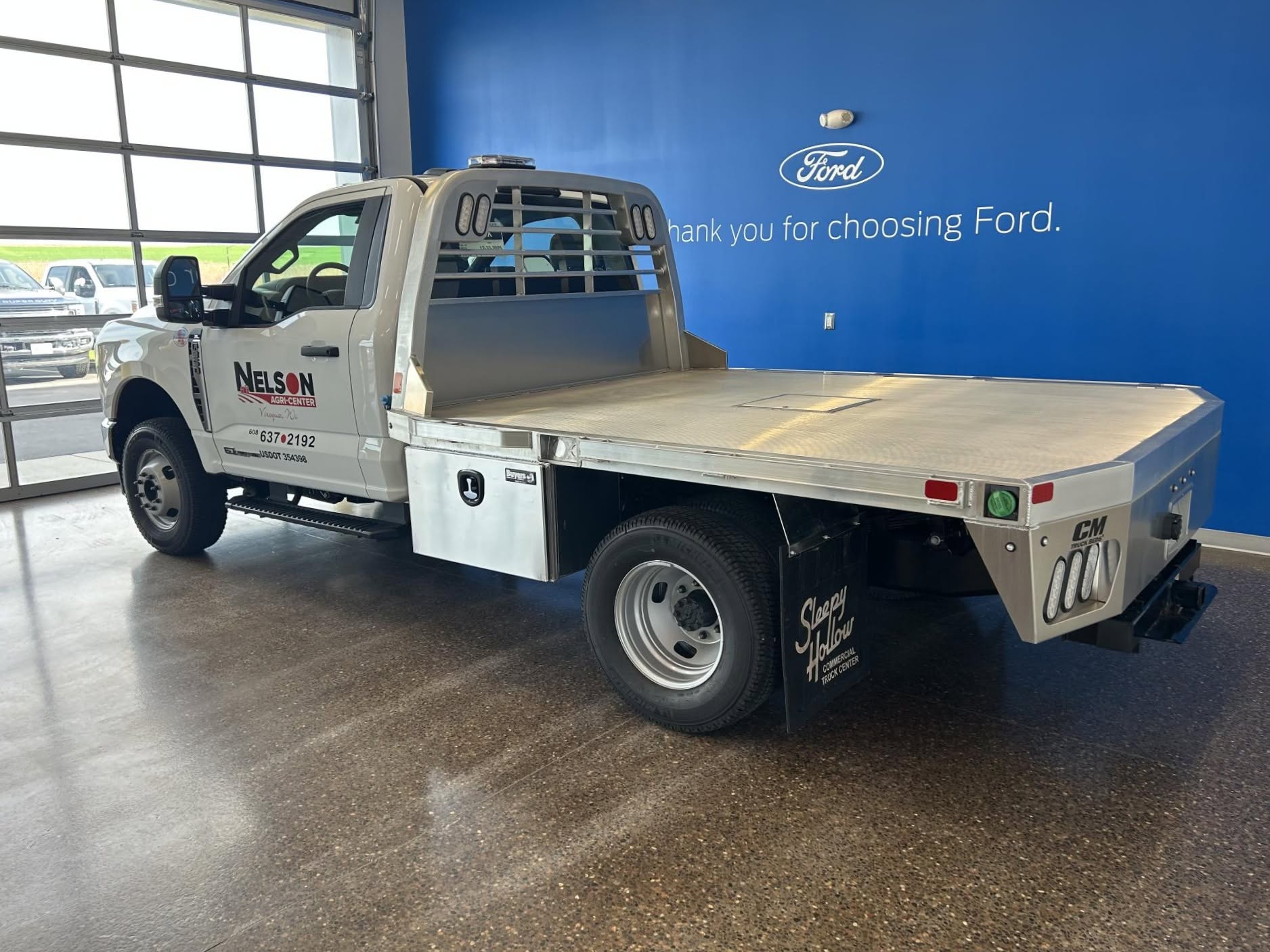 Truck upfitted with a flat bed at Sleepy Hollow Commercial Truck Center