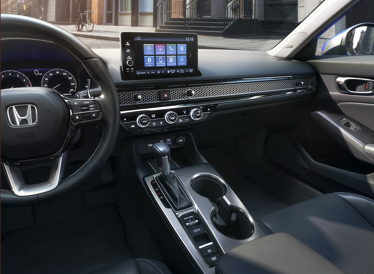2023-Honda-Civic-Sedan-Dashboard-Philadelphia-PA.jpg New Honda Civic interior front seat dashboard with infotainment touchscreen.