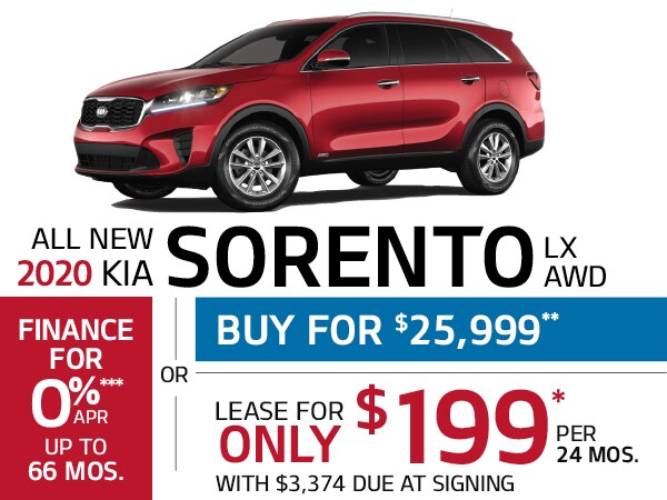 2020 Kia Sorento 0% APR Financing for 66 Months