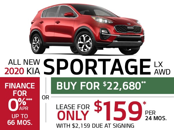 2020 Kia Sportage 0% APR for 66 Months