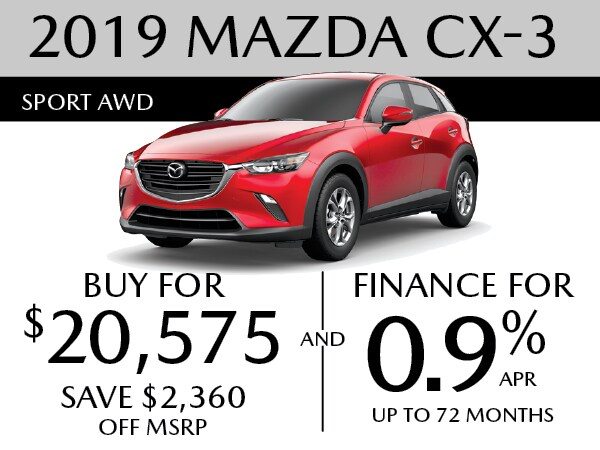 0.9% APR Financing on the 2019 MAZDA CX-3