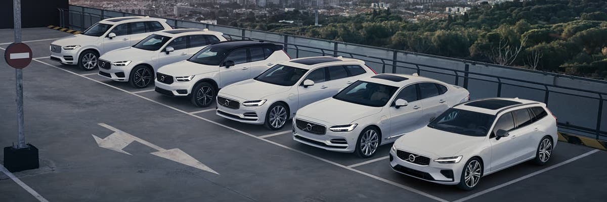 Lineup of Volvo vehicles
