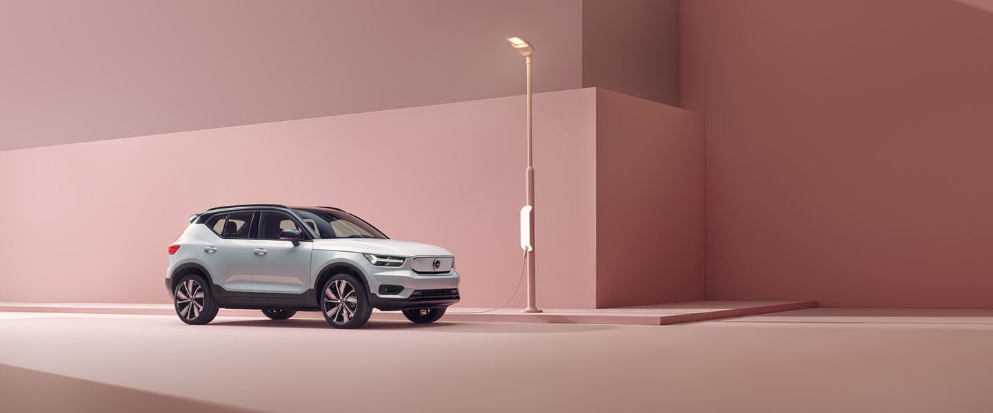 Volvo XC40 Recharge plugged in to charger
