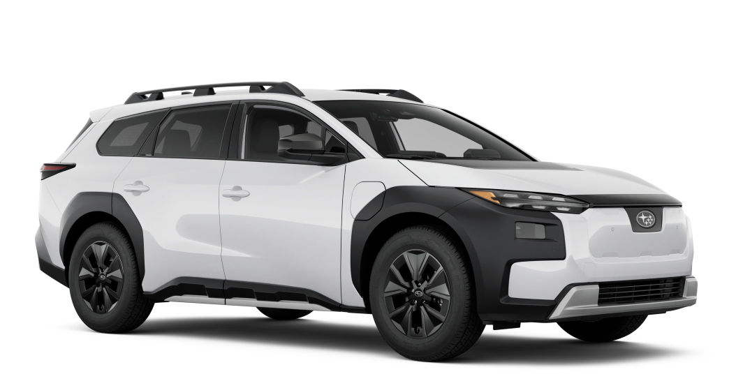 White Subaru Trailseeker electric SUV side profile