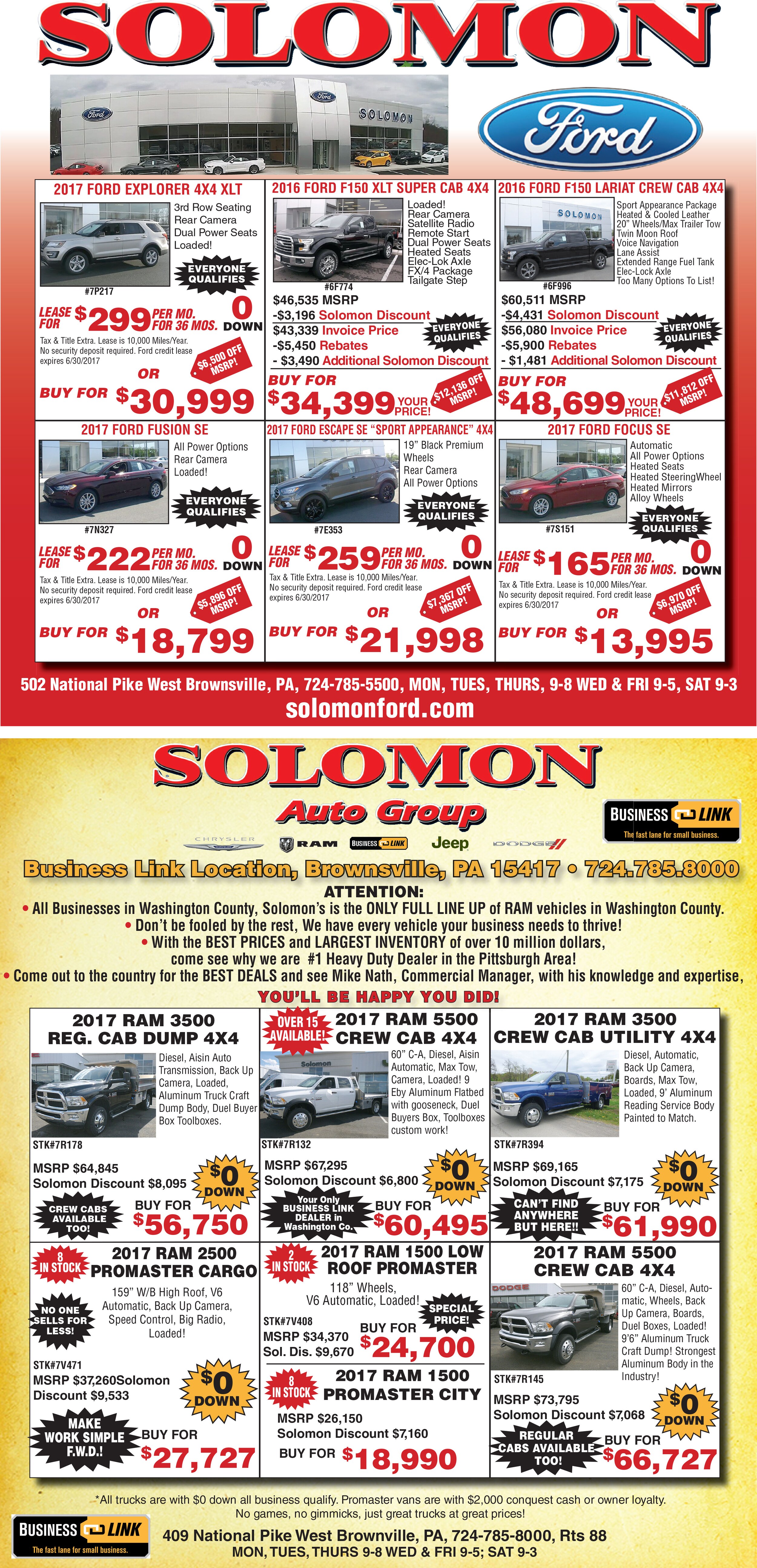 Solomon Auto Group | New Chrysler, Dodge, Jeep, Ford, Ram ...