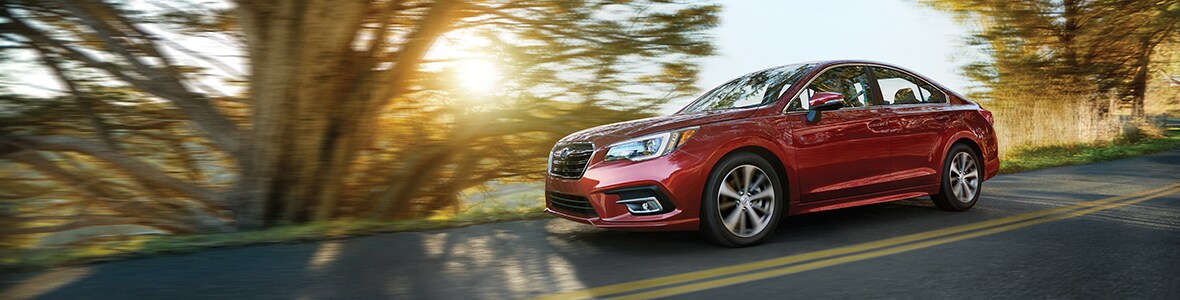 New Subaru Legacy driving in Milwaukee