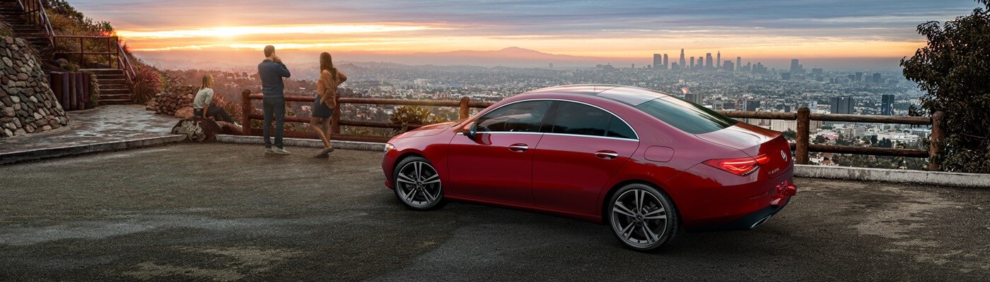 Mercedes-Benz CLA 250 Mercedes-Benz CLA parked above Los Angeles