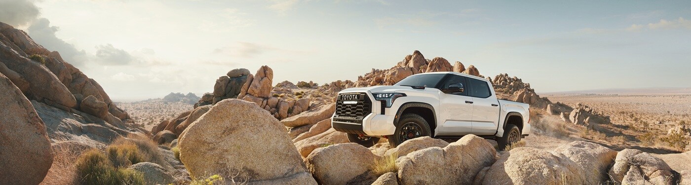 Toyota Tundra TRD Pro White Toyota Tundra TRD Pro parked in the desert