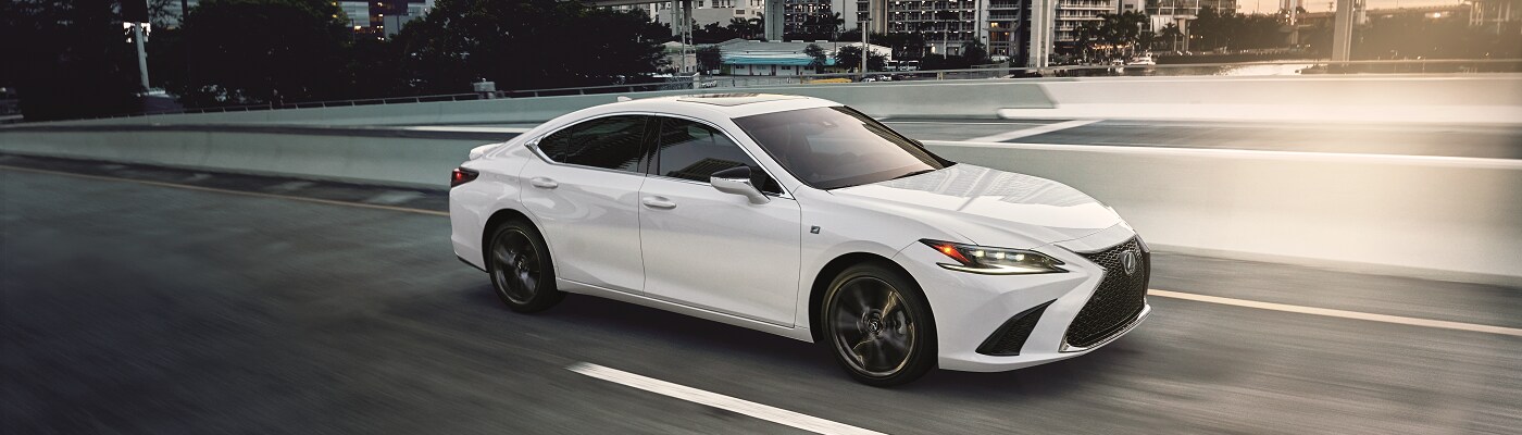 Lexus ES White Lexus ES driving in the city