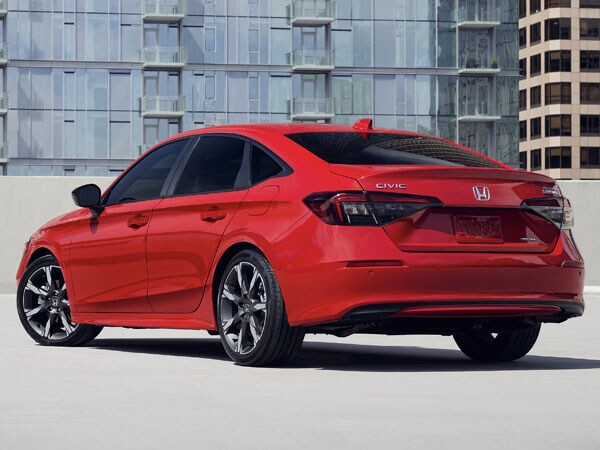2025 Honda Civic Sedan Hybrid Rear Angle