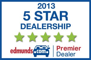 We're an Edmunds.com 5 star premier dealer!