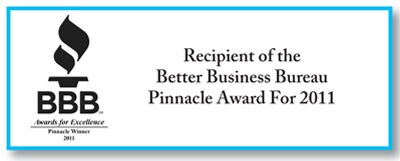 Better Business Bureau Pinnacle Award Winner