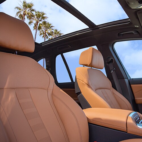 BMW X5 seating and panoramic sunroof
