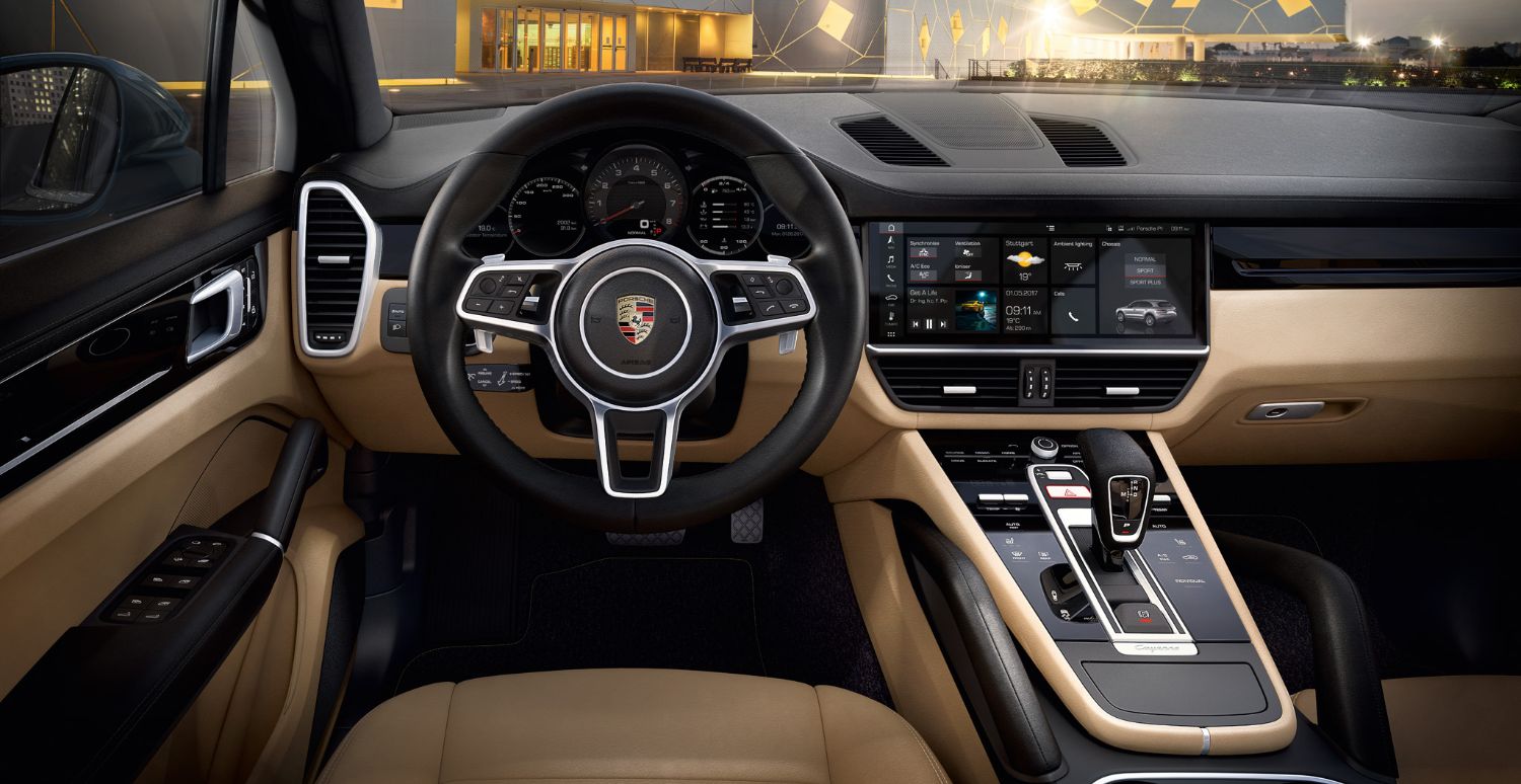 Porsche Cayenne interior interior view of a Porsche Cayenne