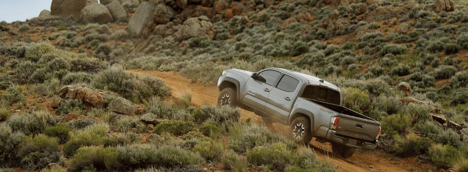 2020 Toyota Tacoma driving up a mountain