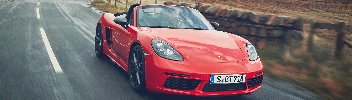Porsche 718 Boxster 718 Boxster T driving on a mountain road