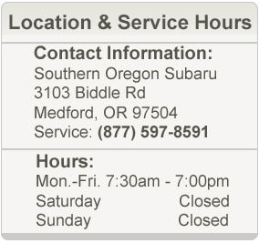 Southern Oregon Subaru Service Hours