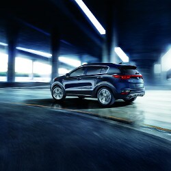 Grey 2020 Kia Sportage in garage