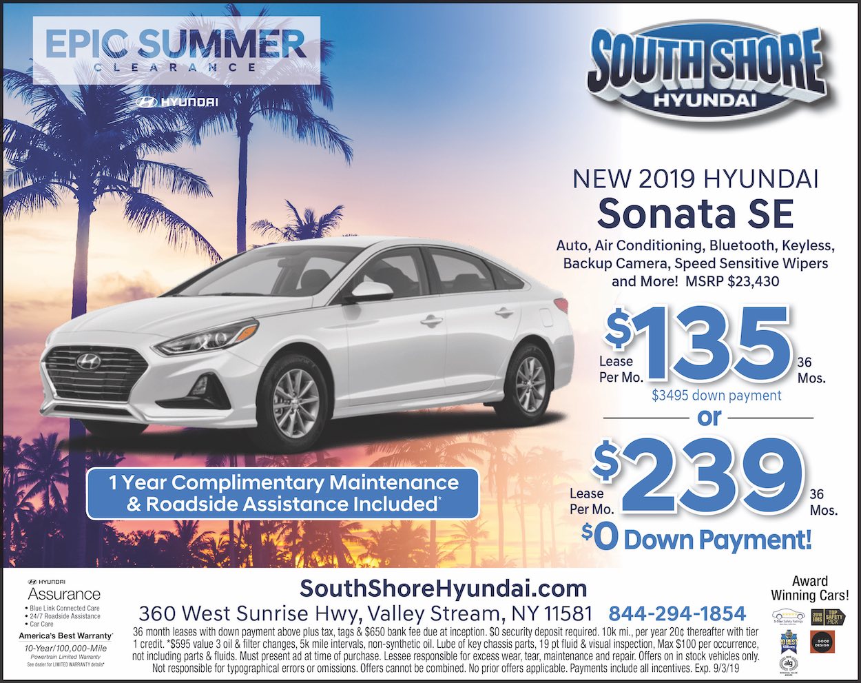 Hyundai Sonata Lease Special Offer