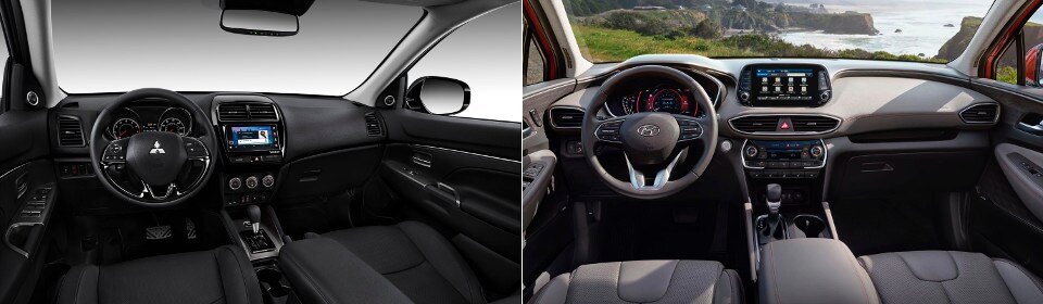 2018 Mitsubishi Outlander Sport and Hyundai Santa Fe Sport interior.jpg