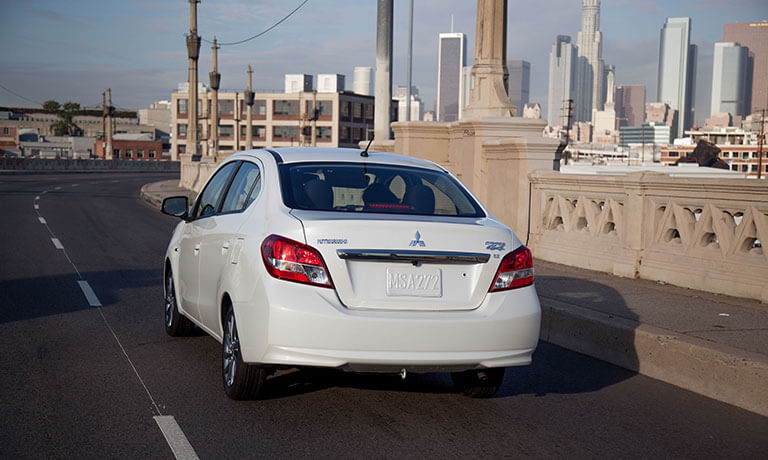 White 2019 Mitsubishi Mirage G4 rear exterior view