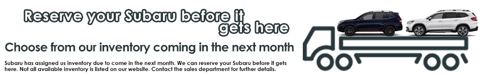 Reserve Your Subaru