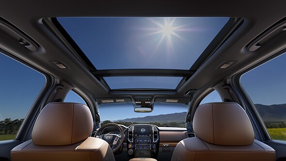 New-2020-Nissan-Titan-Interior-Panoramic-Moonroof.jpg New 2020 Nissan Titan interior with panoramic moonroof