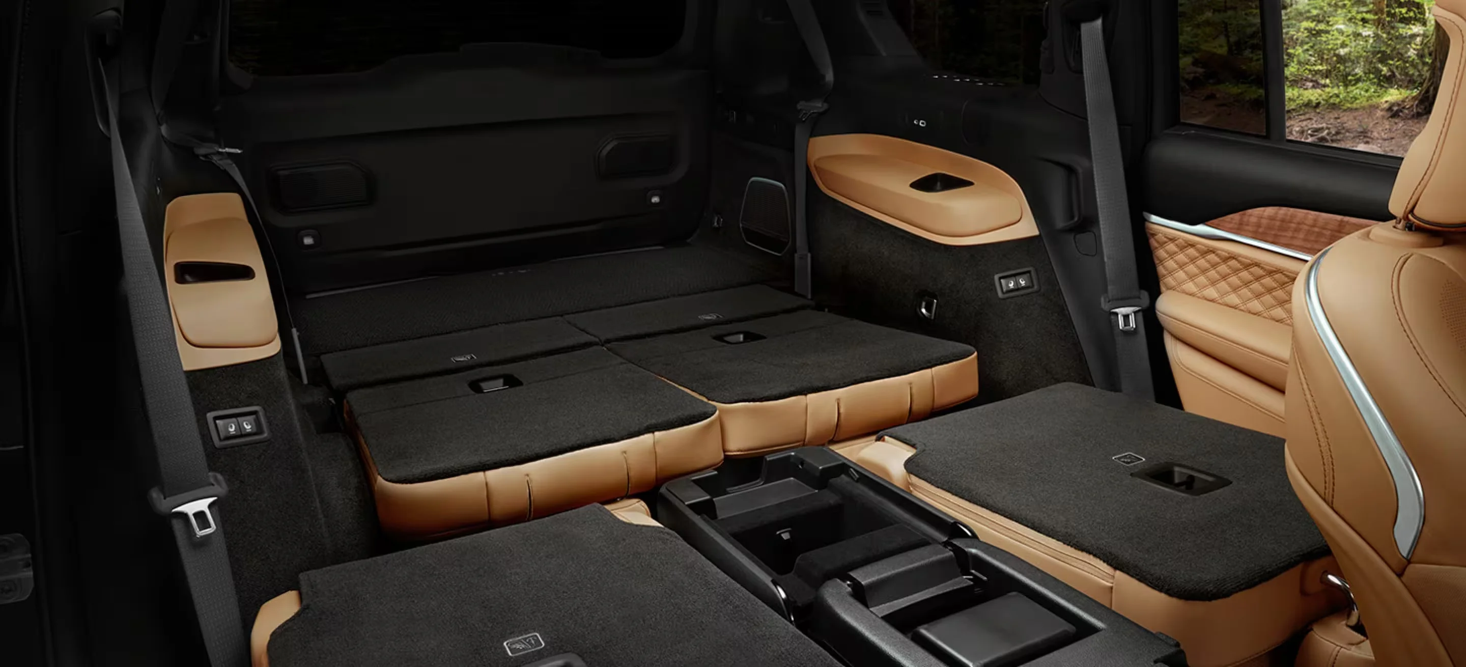 Second and third row seats folded flat in a 2026 Jeep Grand Cherokee L at Sport Durst CDJR in Durham, NC