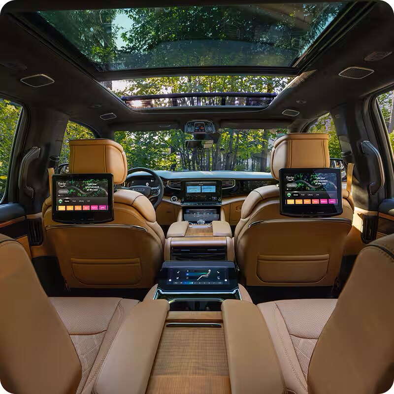 2026 Jeep Grand Wagoneer -- forward view from rear seats