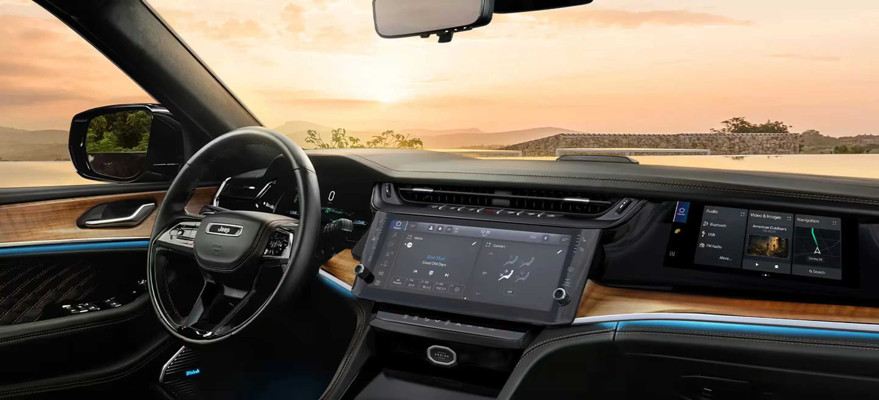 2026 Grand Cherokee Uconnect 5 touchscreen and cockpit