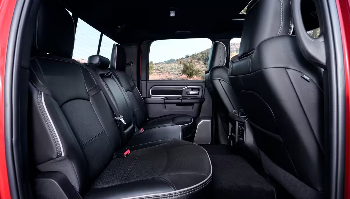 Ram 2500 rear seat interior -- spacious crew cab