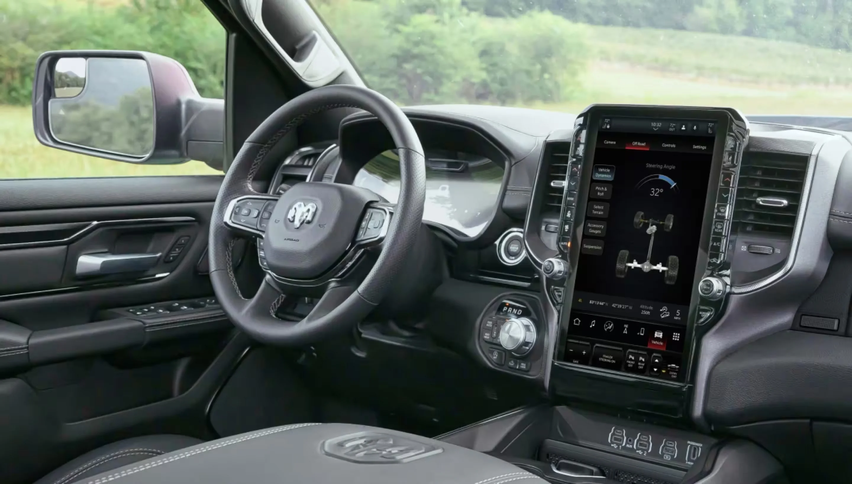 2026 RAM 1500 large Uconnect touchscreen — contractor-ready mobile office interior