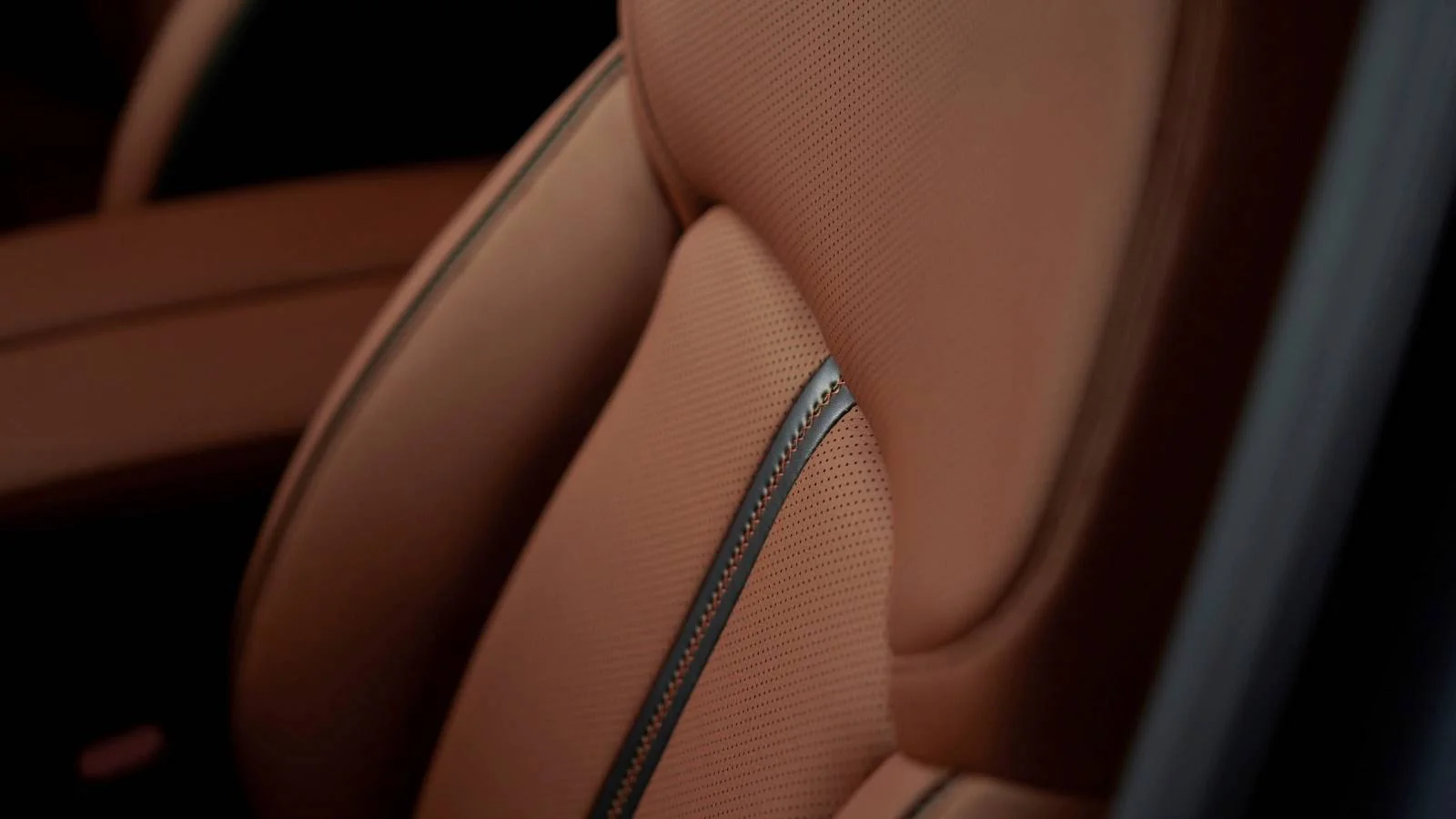 Close-up of a Mazda seat bolster and upholstery stitching, Sport Durst Mazda Durham NC