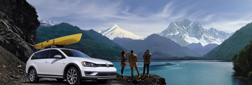 White VW on the hill