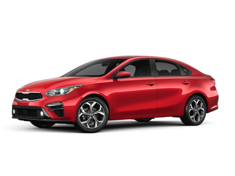 A red 2020 Kia Forte LXS